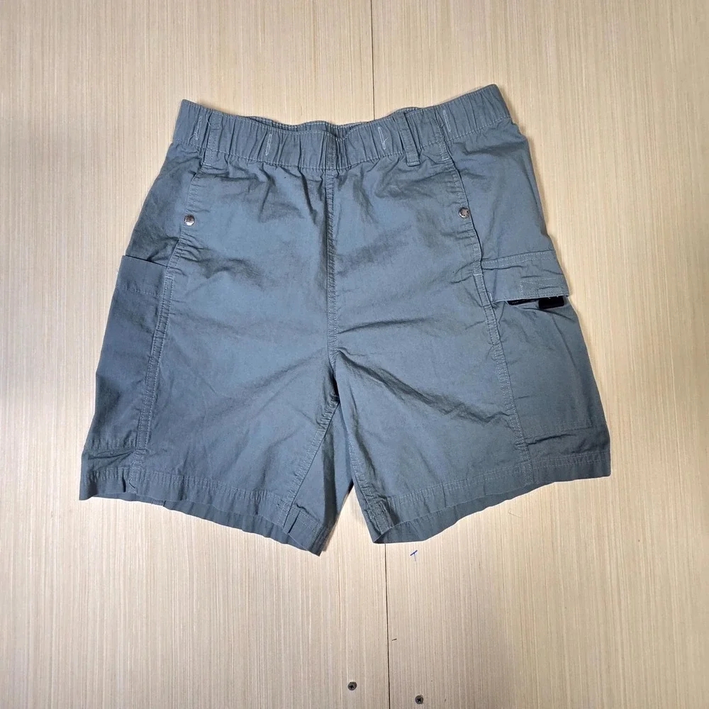 The North Face Shorts Mens Small‎ Gray Cargo Pockets Logo Elastic Waist Classic